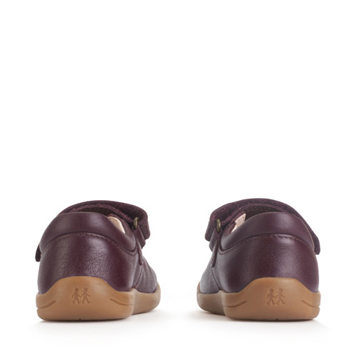 Start-Rite Fairy Tale, Burgundy leather girls rip-tape first walking shoes 0780_28
